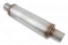 FLO10415-FM FLOWMONSTER 2.25 MUFFLER - 2.25 CENTER IN/2.25 CENTER OUT - 4.00 x 14.00 ROUND CASE - STRAIGHT THROUGH PERFORMANCE -