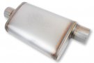 FLO11229-FM FLOWMONSTER 3.0" MUFFLER - 3.00 CENTER IN/3.00 OFFSET OUT - 4.00 x 9.00 OVAL CASE - STRAIGHT THROUGH PERFORMANCE - M