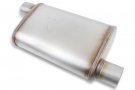 FLO11236-FM FLOWMONSTER 2.5" MUFFLER - 2.50 OFFSET IN/2.50 OFFSET OUT - 4.00 x 9.00 OVAL CASE - STRAIGHT THROUGH PERFORMANCE - M