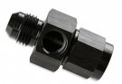 MRG400200-BL MR. GASKET -8 AN MALE TO -8 AN FEMALE FUEL PRESSURE GAUGE ADAPTER WITH 1/8 INCH NPT PORT - BLACK