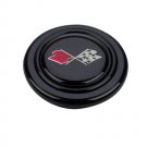 GRA5652 Signature black horn button with Corvette Flags emblem.