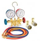 FJC6715B R-134a Brass Manifold with 72″ Hoses and Quick Couplers