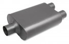 FLTFM6-14344 2.5" FLOWTECH RAPTOR CHAMBERED MUFFLER 2-Chamber Muffler 2.50" center IN /2.50" dual OUT 13" case