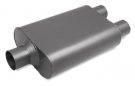 FLTFM6-15344 2-Chamber Muffler 3.00" center IN /2.50" dual OUT 13" case Flowtech Raptor Chambered Muffler