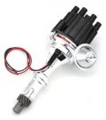 PEXD120700 PONTIAC V8 FLAME-THROWER ELECTRONIC DISTRIBUTOR BILLET PLUG AND PLAY WITH IGNITOR II TECHNOLOGY VACUUM ADVANCE BLACK