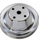 RPCS9604 Chrome sb chevy 283-350 v8 single groove water pump pulley – lwp upper