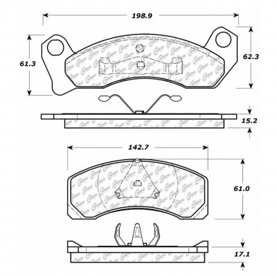 CEN104.04310 POSIQUIET SEMI MET PADS-1987 - 1993 / FORD / MUSTANG, THUNDERBIRD