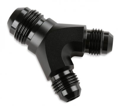 MRG1086-BL MR. GASKET Y ADAPTER -8 AN -6 AN -6 AN BLACK