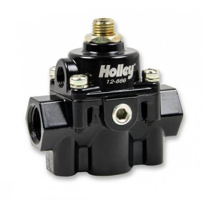 HLY12-886 Die Cast EFI By Pass Style Fuel Pressure Regulators Black Die Cast Fuel Regulator, 60 PSI