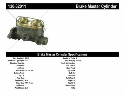 CEN130.62011 Premium Brake Master Cylinder Cadillac 1962-1967