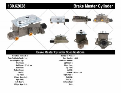 CEN130.62028 PREMIUM BRAKE MASTER CYLINDER GM 1967 - 74