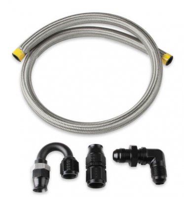NOS16598 NOS 180 DEGREE NITROUS BOTTLE BLOWDOWN HOSE KIT W/ 90 DEGREE EXIT FITTING