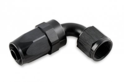 MRG229008-BL MR. GASKET -8 AN 90 DEGREE SWIVEL HOSE END - BLACK