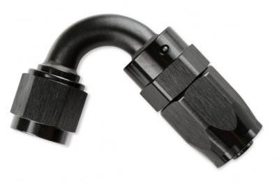 MRG231212-BL MR. GASKET -12 AN 120 DEGREE SWIVEL HOSE END - BLACK