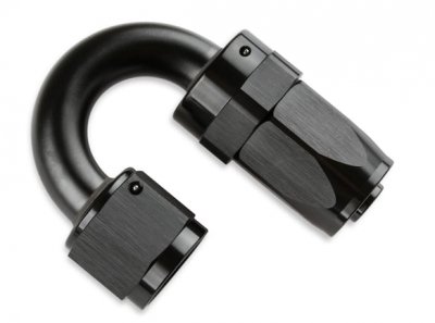 MRG231808-BL MR. GASKET -8 AN 180 DEGREE SWIVEL HOSE END - BLACK