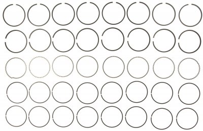MAH40076CP Piston Rings Plasma moly, 3.875" Bore, 5/64", 5/64", 3/16". 8-Cylinder Set.