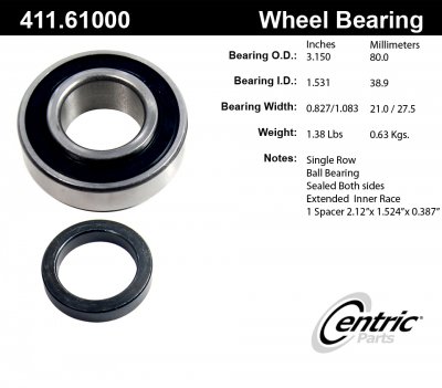 CEN411.61000E C-TEK Standard Axle Shaft Bearing