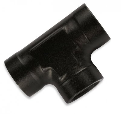 MRG491703-BL MR. GASKET 3/8 INCH NPT TEE FEMALE - BLACK NPT Female Tee - 6061 Aluminum Construction