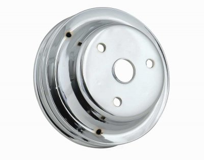MRG4977 Mr. Gasket Crankshaft Pulley  Double Groove, 1969-1985 Small Block Chevrolet with Long Water Pump