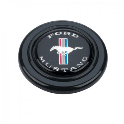GRA5668 Signature black horn button with Mustang emblem.