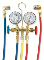 FJC6715B R-134a Brass Manifold with 72″ Hoses and Quick Couplers