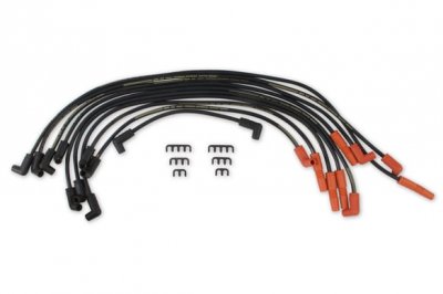 ACC7065 ACCEL SPARK PLUG WIRES - 300+ FERRO-SPIRAL RACE WIRE SET - 8.8MM 1987-1993 GM Small Block - 305/350 - Black w/ Orange Pl