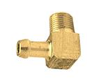 EDE831460 Brass Fitting, 90 Deg, 5/16". Hose Barb, to 1/8" NPT Male Threads,
