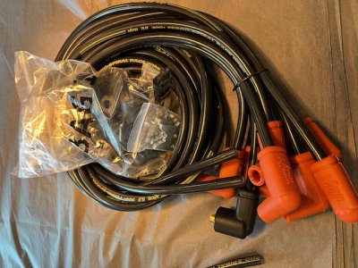 ACC7030HEI ACCEL UMIVERSAL 90 GRADERS 8.8 MM HEI CAP SPARK PLUG WIRES - 300+ FERRO-SPIRAL RACE WIRE SET - Black w/ Red Plug Boot