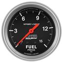 AOM3411 GAUGE, FUEL PRESSURE, 2 5/8", 15PSI, MECHANICAL, SPORT-COMP