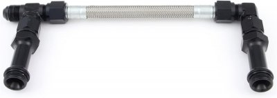 FRA920022-BL FRAGOLA Fuel Line, Braided Stainless Steel, Holley, -6 AN Inlet, Black Fittings, Kit