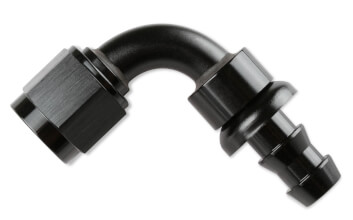 MRG209008-BL Mr. Gasket -8 AN 90 Degree Push-On Hose Ends - Black