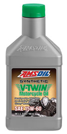 AMS-MSVQT 15W-60 Synthetic V-Twin Motorcycle Oil Developed by AMSOIL for use in Victory * and Indian* Motorcycles
