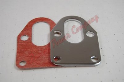 RPCS2310 Chrome Steel SB Chevy 283-400 Fuel Pump Mounting Plate with Gasket