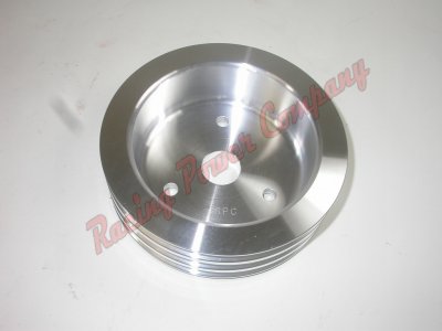 RPCS8849 Satin Aluminum BB Chevy V8 Triple Groove Pulley - SWP Lower