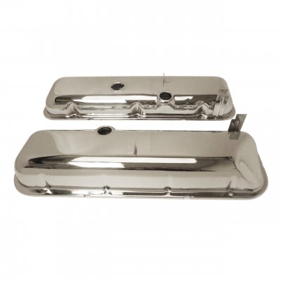 RPCS9504 Bb chevy valve covers – chrome recessed corner 1965-72 BB CHEVY V/C