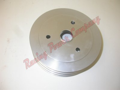 RPCS8858 Satin Aluminum SB Chevy V8 Triple Groove Pulley - SWP Lower