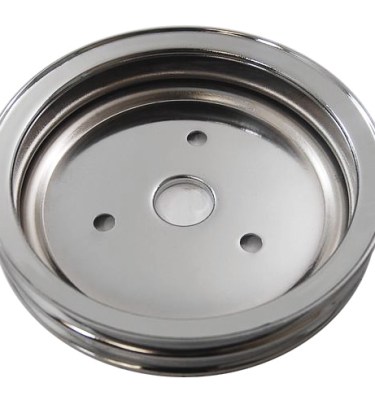 RPCS9603 Chrome sb chevy 283-350 v8 double groove crankshaft pulley – swp lower