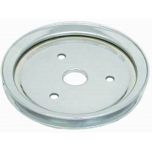 thumbnail image 2 of MotorChrome Single Groove Chrome Crankshaft Pulley For Small Block Chevy - 283 327 350 SBC SWP 2 of 5